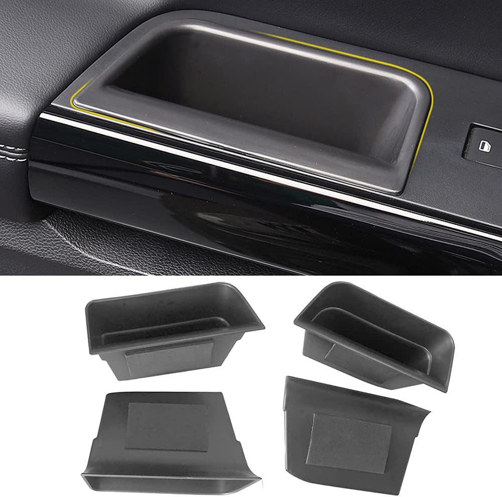 4PCS Door Grab Tray Door Organizer Compatible with Explorer 2020 2021 2022 Armrest Phone Container Handle Insert ABS Tray Storage Box Glove Pallet - Delicate Leather