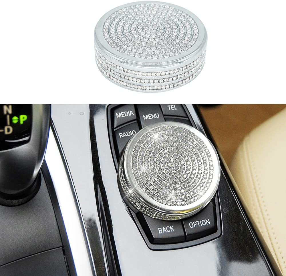 Bling Media iDrive Control Interior Sticker Cover Accessory Compatible - Delicate Leather