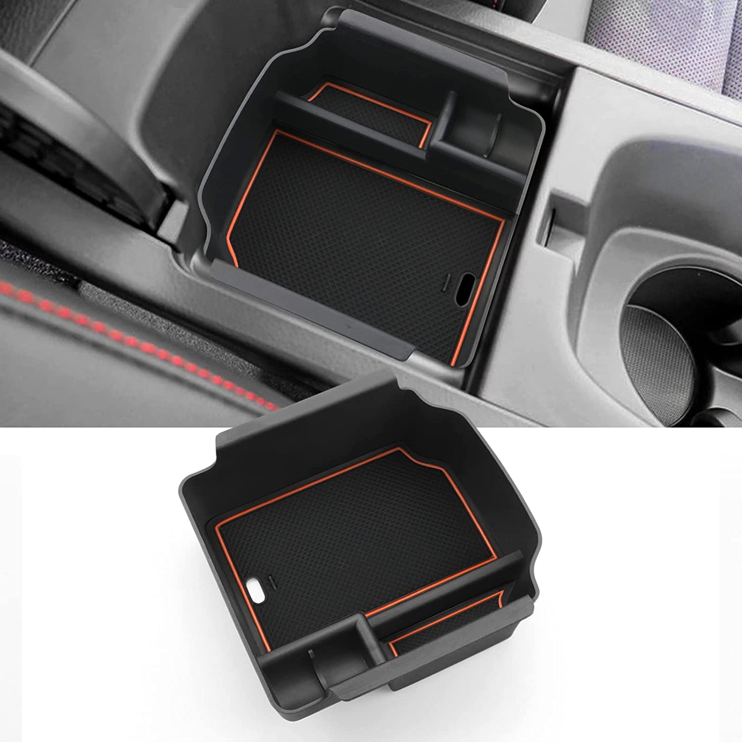 Console Tray for 2023 Integra, Civic Si Armrest Tray Console Insert Tray for Civic Si 2022 Storage Manual Gearbox Armrest Storage Box Black - Delicate Leather
