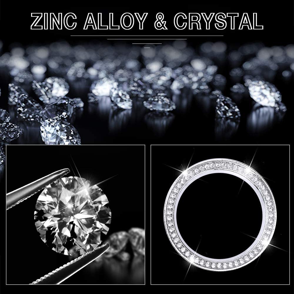 Car Interior Bling Accessories for 3 6 CX-3 CX-5 CX-9 MX-5 Miata Ignition Ring Push Start Stop Engine Decals Stickers Caps Covers Parts Decoration Men Women Zinc Alloy Crystal Silver - Delicate Leather