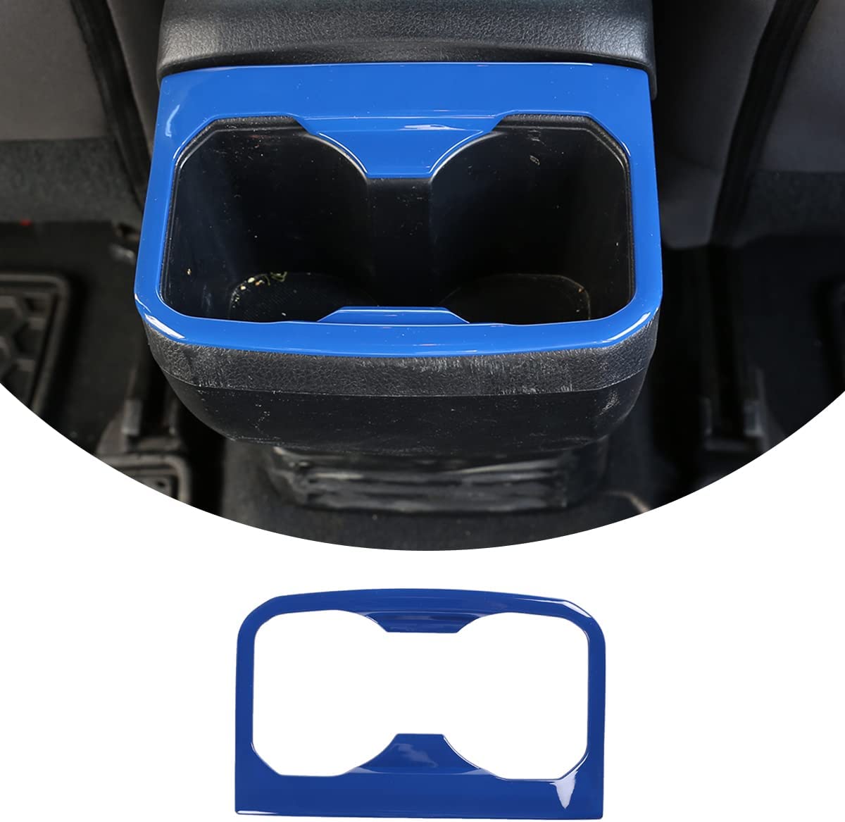 Car ABS Inner Look Interior Rear Seat Armrest Cup Holder Cover Trim Stickers - Delicate Leather