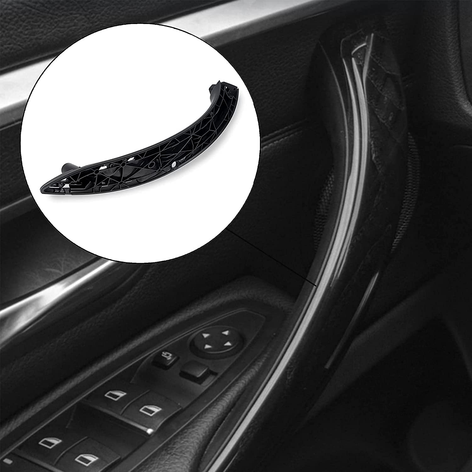 Front Left Driver Side Interior Inner Inside Door Pull Handle Grab Trim Compatible with 3 Series 4 Series 320,328,330,335,M3 2012-2018 and 428, 435,M4 2014-2017 Replace 51417279311