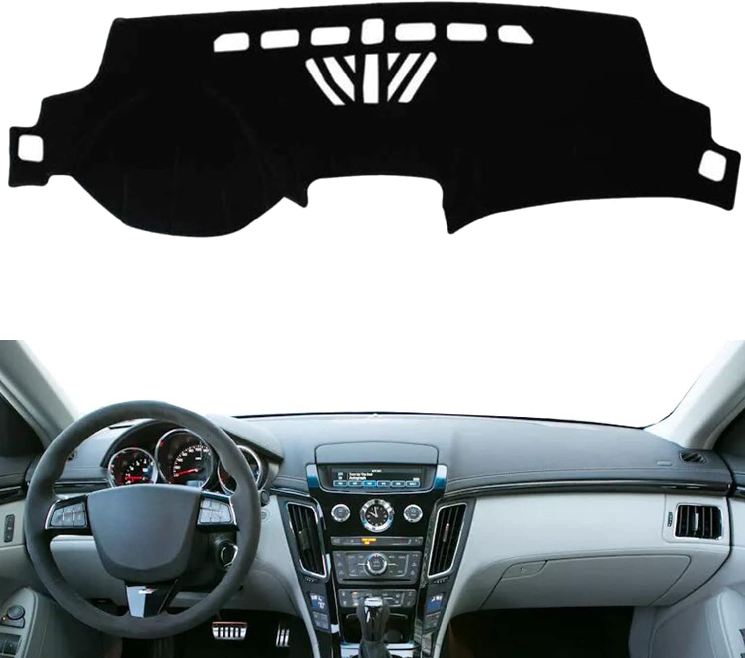 Car Dashboard Dash Board Cover Mat Carpet Compatible for CTS 2008-2013 Left Hand Drive - Delicate Leather