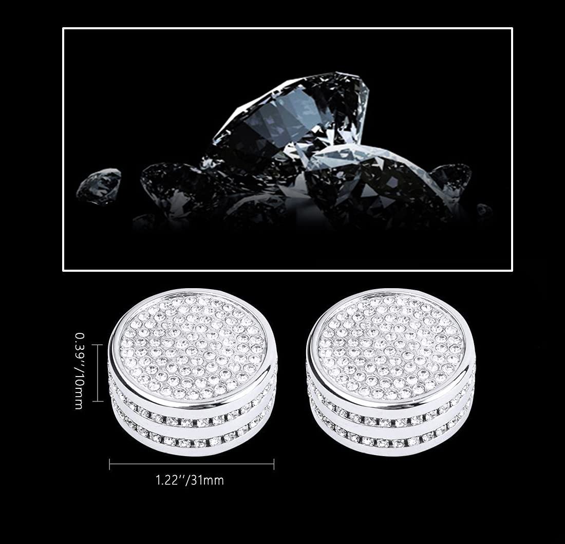 Bling Crystal Diamond Interior Multimedia Volume Audio knobs Accessory Compatible for GS:2015-2020, RX:2015-2021 - Delicate Leather