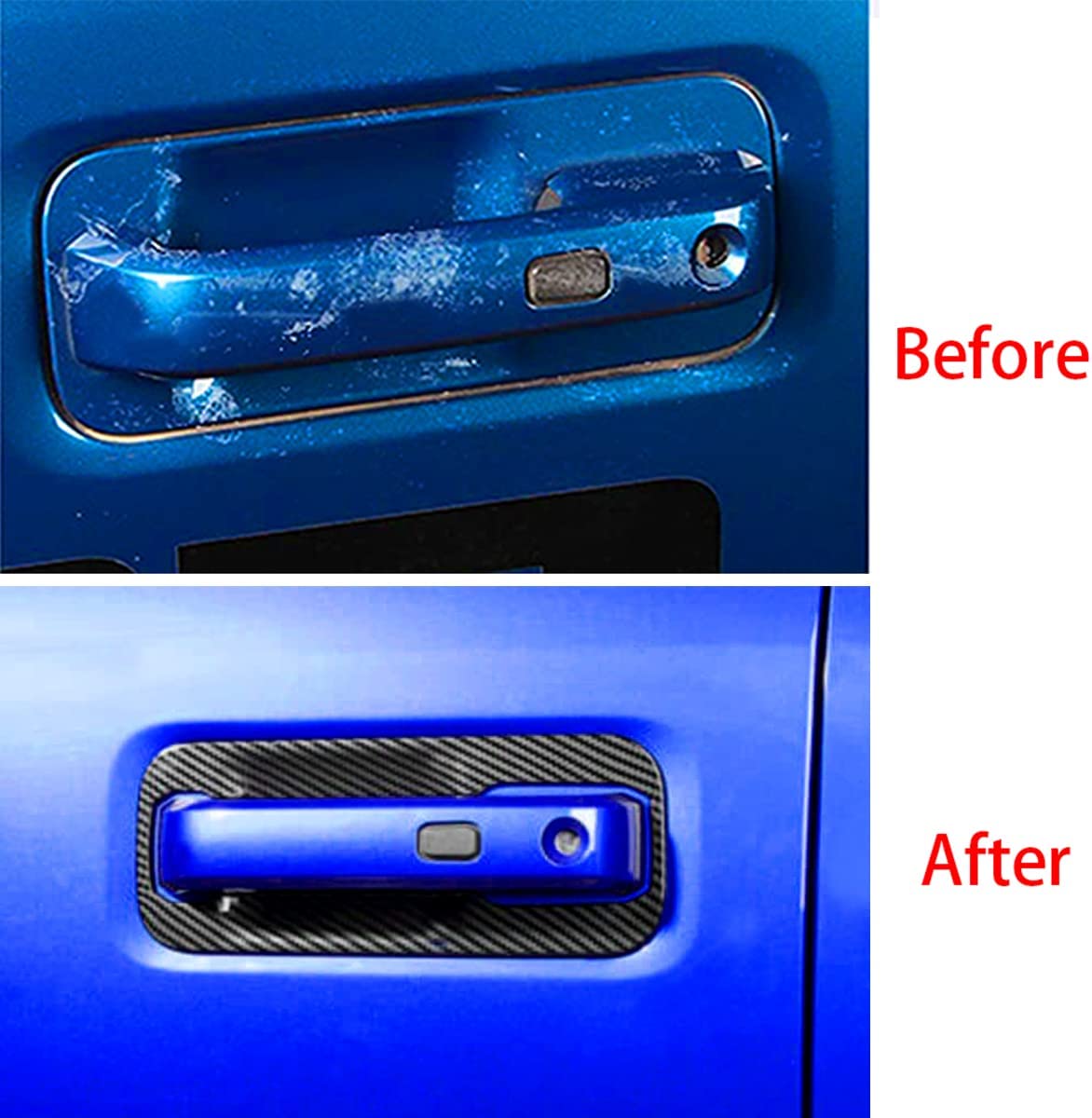 F-150 ABS Carbon Fiber Outdoor Handles Bowl Cover Trim for F150 20152016 2017 2018 2019(4pcs) - Delicate Leather