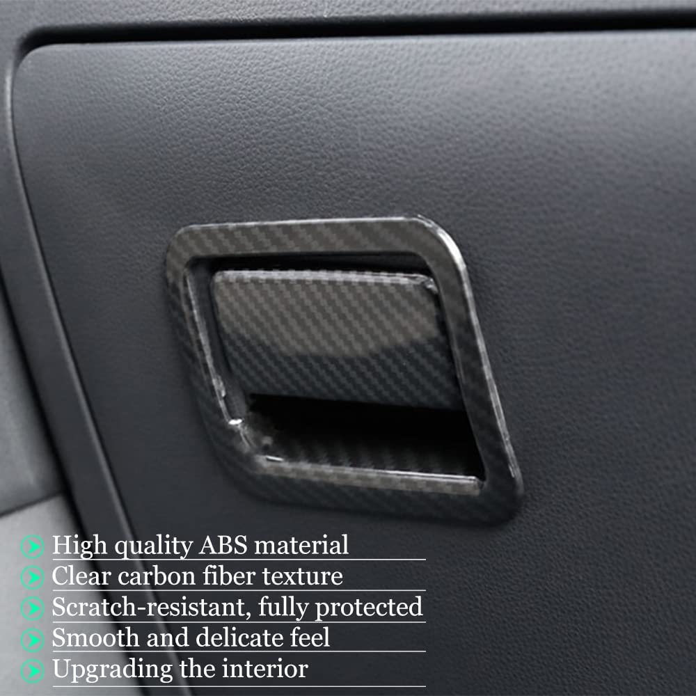 RAV4 ABS Carbon Fiber Glove Storage Box Handle Cover Trim for RAV4 2019 2020 2021 2022 Interior Accessories - Delicate Leather