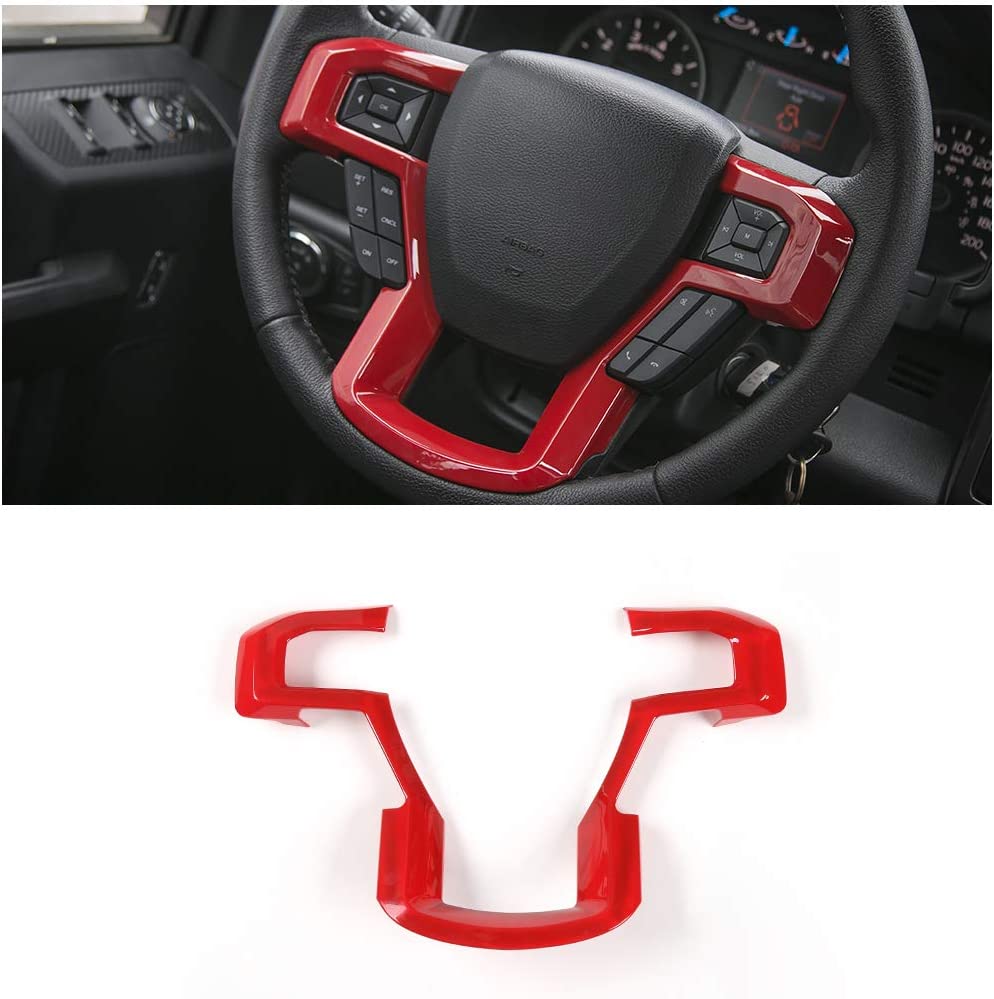 Steering Wheel Decoration Cover Frame Trim for 2015 2016 2017 2018 2019 2020 F150 F250 F350 Super Duty - Delicate Leather