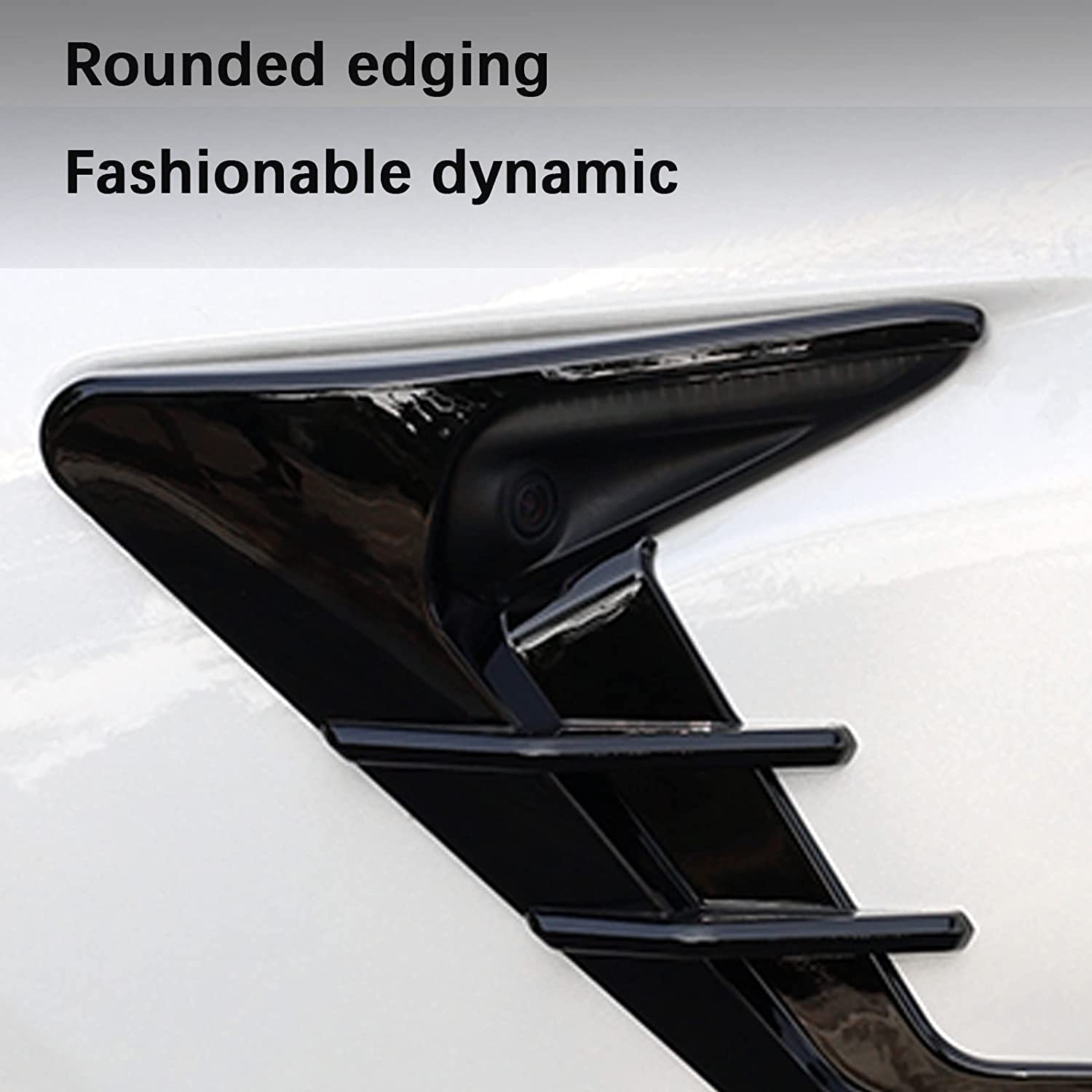 Side Camera Indicator Protection Cover Decoration Modification Accessories fit for Autopilot 2.0-3.0 - Delicate Leather