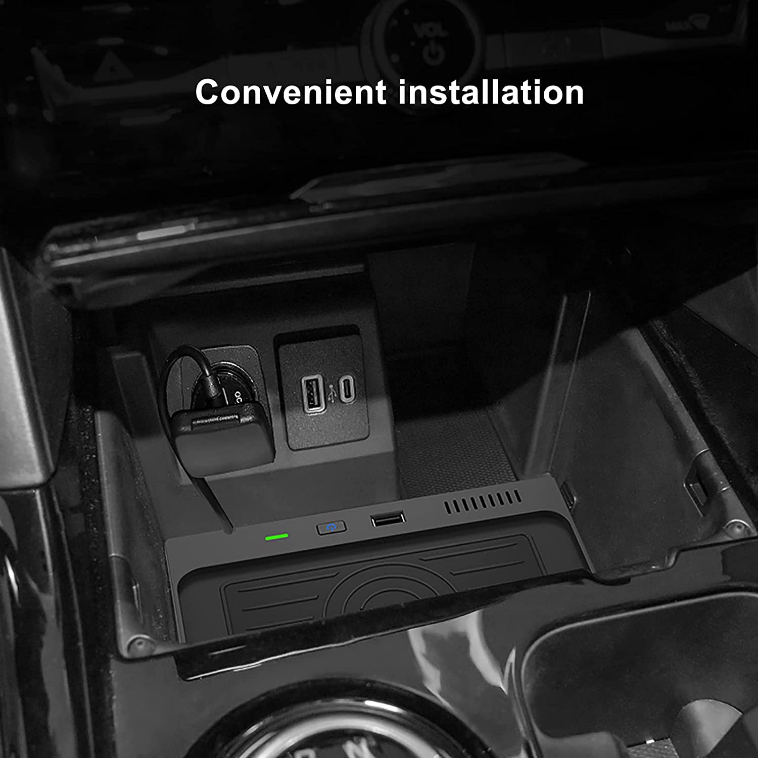 Wireless Car Charger for Ford Explorer Center Control Accessories 2022 2021 2020, with USB Ports Compatible Wireless Charging Pad fit for Explorer Base XLT Limited ST Platinum Explorer Limited Hybrid - Delicate Leather