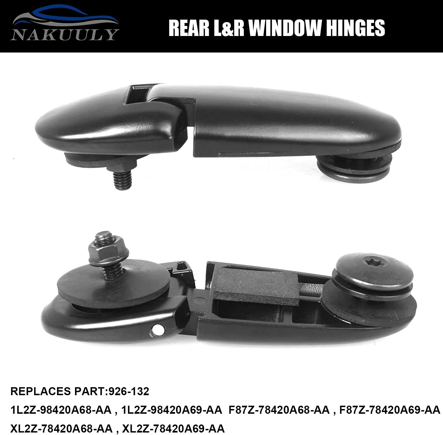 Liftgate Window Hinges 926-132 Compatible with Ford Explorer 1998-2001, Mercury Mountaineer 1998-2001 Replaces # 1L2Z-98420A68-AA Pair Of Rear Left & Right Tailgate Hatch Rear Window Glass Hinge - Delicate Leather