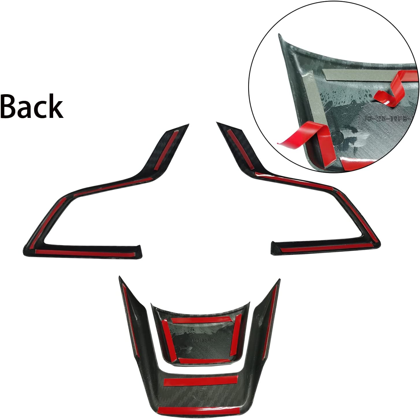 4PCS ABS Carbon Fiber Steering Wheel Panel Frame Trim Cover for Forester Ascent SUV 2019-2022,for Impreza 2017-2022,for Legacy/Outback 2018-2022,for Crosstrek 2018-2022 - Delicate Leather