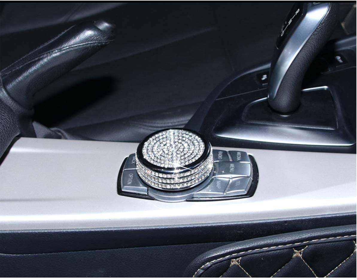 Bling Media iDrive Control Interior Sticker Cover Accessory Compatible - Delicate Leather