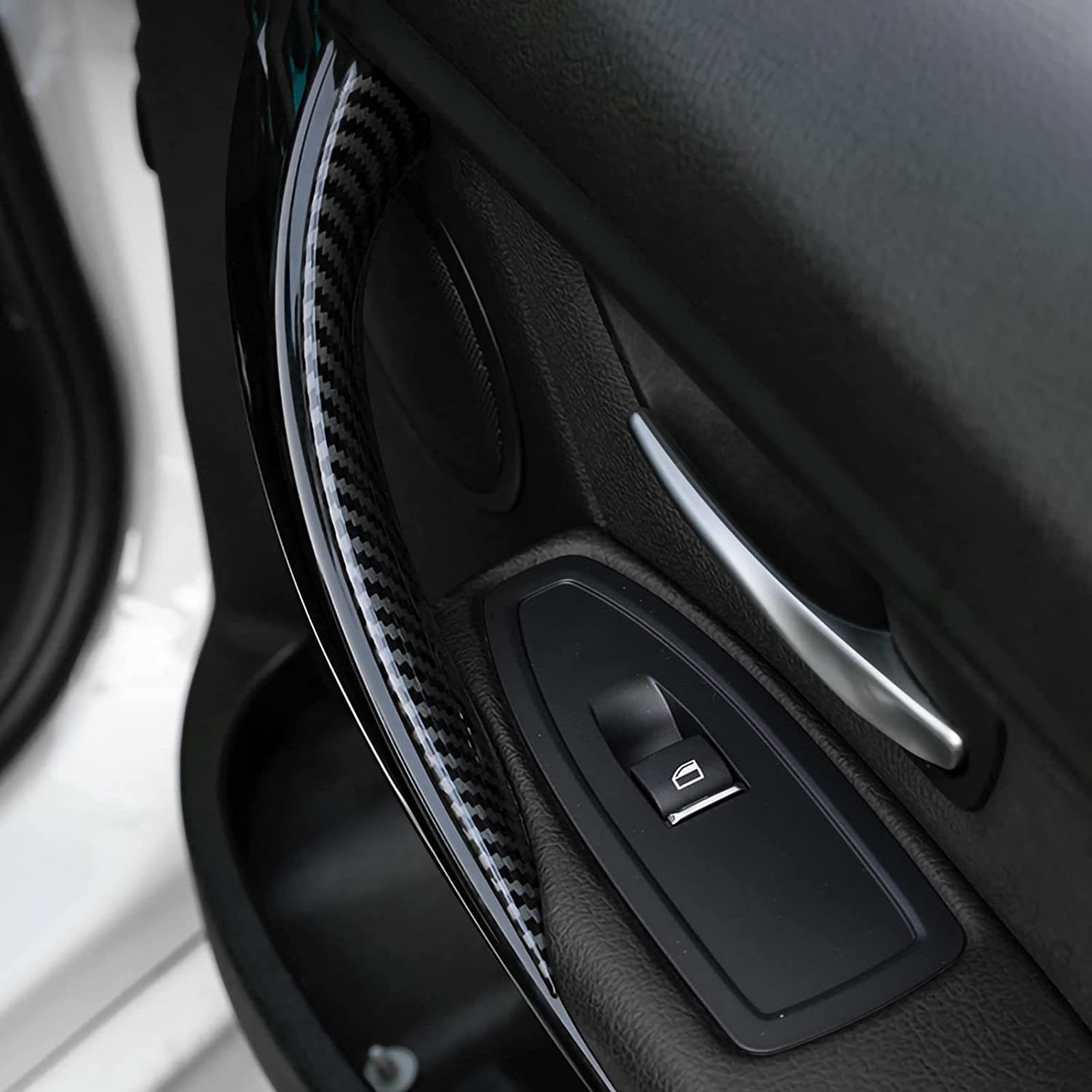 Car Door Pull Handles Cover Carbon Style ABS Trim Decoration fits for 3 4 Series F30 F31 F34 3GT F32 F33 F36 Interior Accessories - Delicate Leather