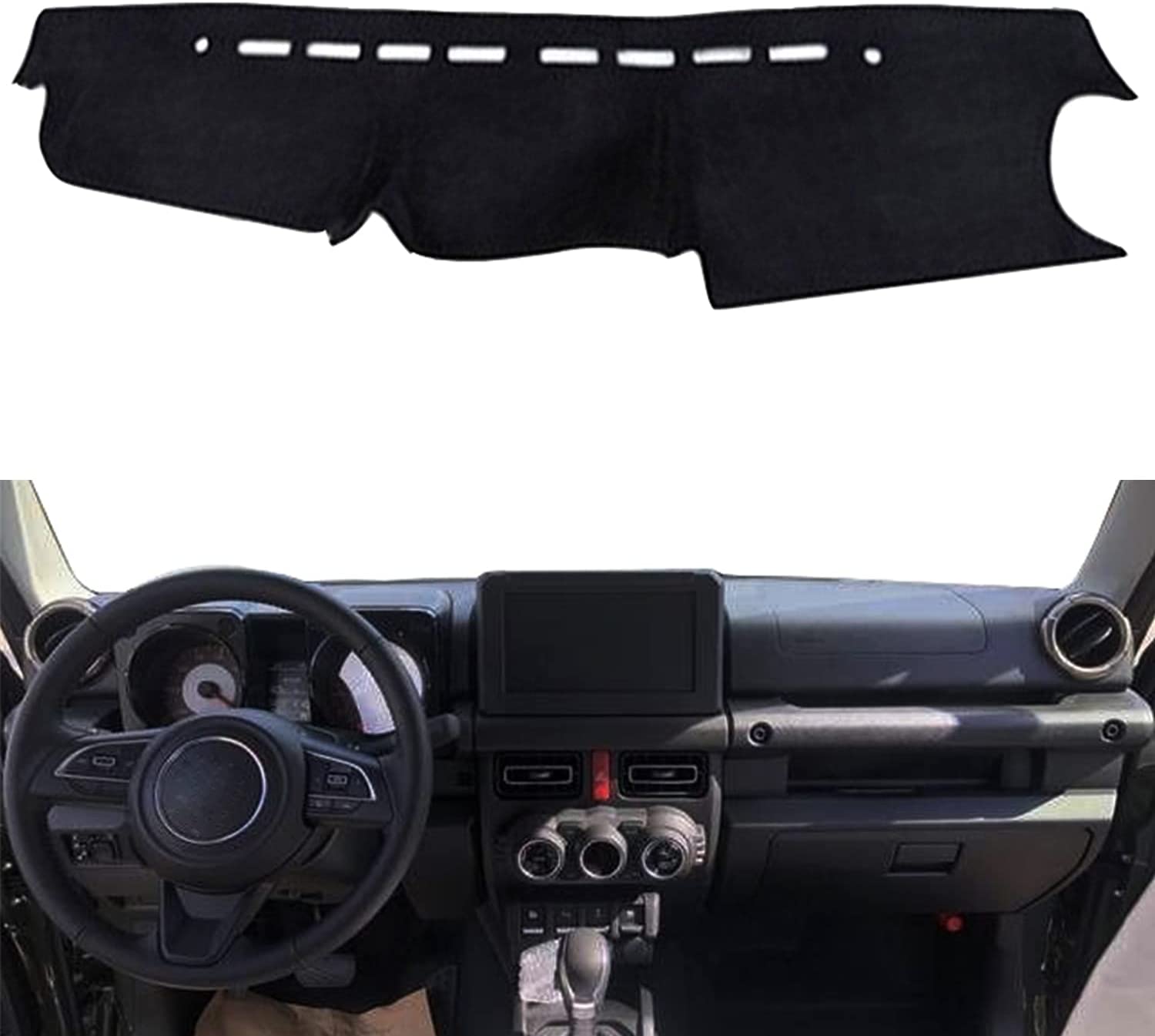 Car Dashboard Dash Board Cover Mat Carpet Compatible with Jimny 2019 2020 Left Hand Drive - Delicate Leather