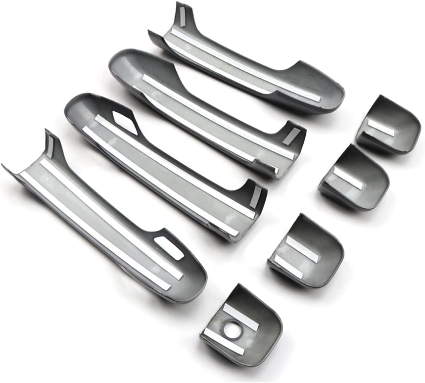 Door Handle Cover Trim for 4Runner 4WD N280 2010-2022 2018 2019 Car Styling Accessories Exterior Door Handles Black 8PCS ABS (No Smart Key Holes Carbon Fiber) - Delicate Leather