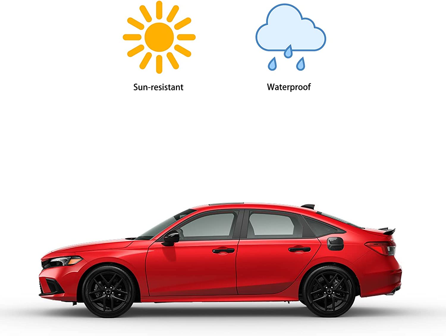 11th Gen Civic Sedan Compatible with Civic 2022 2023 Accessories Sport Auto Fuel Tank Cover Trim Oil Gas Door Cap Door Handle Side Car Exterior Decoration Sticker - Carbon Fiber Style - Delicate Leather