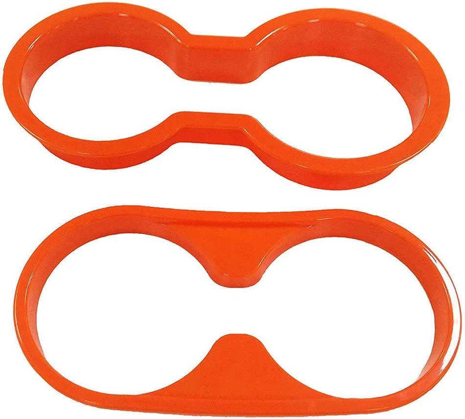 4PCS Interior Accessories Decoration Cover Trim Kit Front+Rear Water Cup Holder Trim Gear Shift Box Trim Transfer Case Trim Compatible with Wrangler JK JKU 2011-2018 4-Door (Orange) - Delicate Leather