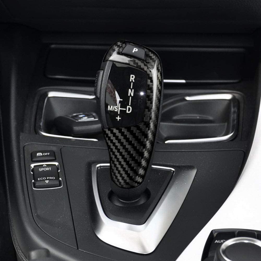 Carbon Fiber Car Gear Shift Knob Cover Interior Trim for F20 F21 F22 F23 F30 F34 F35 F10 F11 F07 F18 F15 F16 F01 X3 X4 Accessories - Delicate Leather