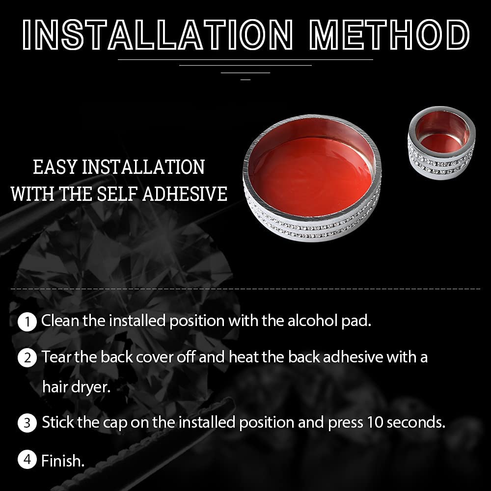 Bling Accessories 3 CX-30 CX30 Volume Media Multimedia Knobs Decals Stickers Covers Cap Car Interior Parts Decoration Men Women Zinc Alloy Rhinestone Silver 2 Pack - Delicate Leather