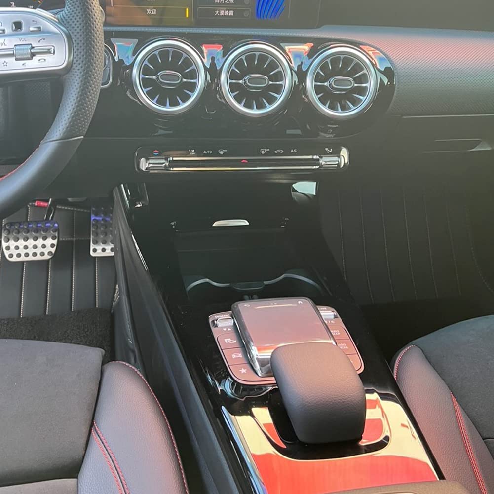 Car Center Console Touch Screen Controller Cover Mouse Screen Protector Cover Car Accessories for A B CLA GLE GLS GLB GLA 2020-2022 (Silver) - Delicate Leather