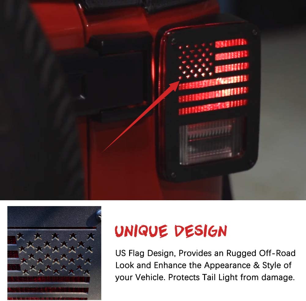 Light Covers US Flag Light Guards Protectors - Delicate Leather