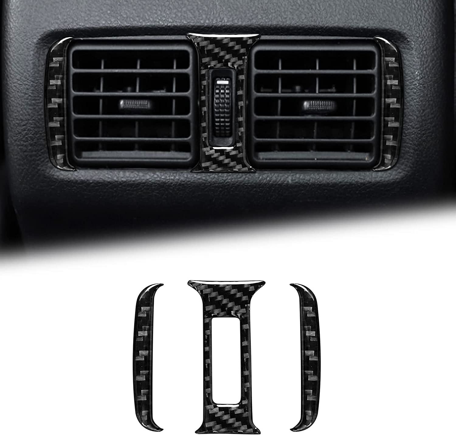 Compatible with Carbon Fiber Rear Air Outlet Trim Interior Accessories for 4Runner SUV 2010 2011 2012 2013 2014 2015 2016 2017 2018 2019 2020 - Delicate Leather