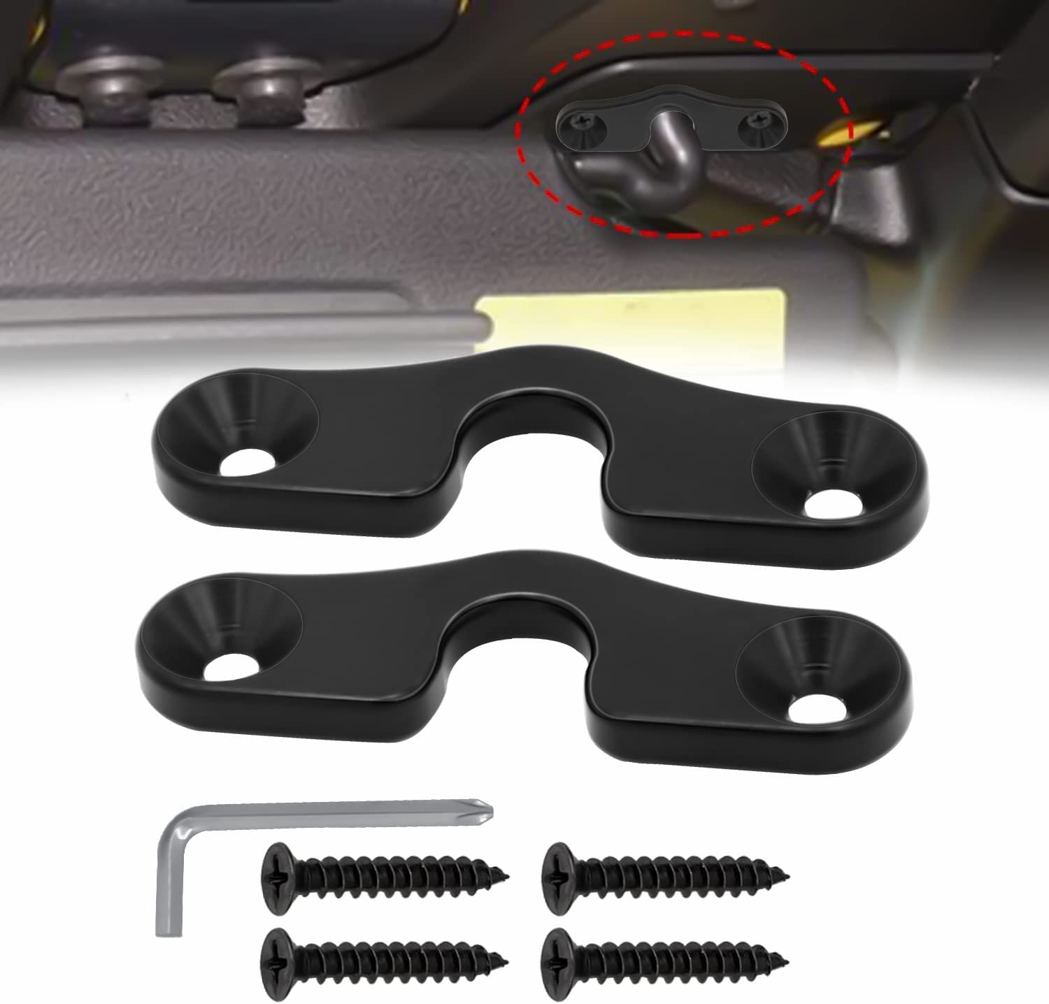 Sun Visor Repair Kit Heavy Duty Sun Visor Clips Compatible with Wrangler JK & JL 2018-2022/ Gladiator 2020-2022 (2 Pack) - Delicate Leather