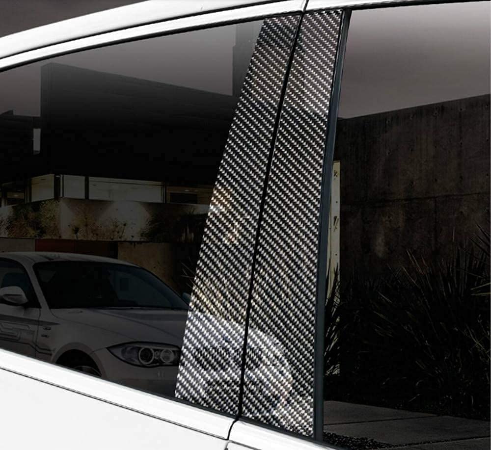 6PCS Car Window Molding Trim B-Pillars Sticker Carbon Fiber Decals fits for F30 2012 2013 2014 2015 2016 2017 2018 2019 Accessories -- ONLY for F30 - Delicate Leather