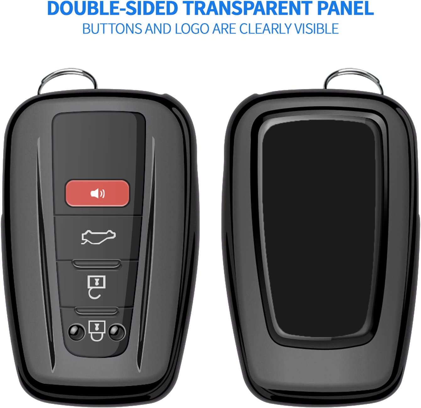 Toyota Key Fob Cover with Keychain Soft TPU Key Shell Case,For 2020-2022 Highlander 2018-2022 RAV4 Camry C-HR Corolla Avalon Prius GT86 Smart Key - Delicate Leather