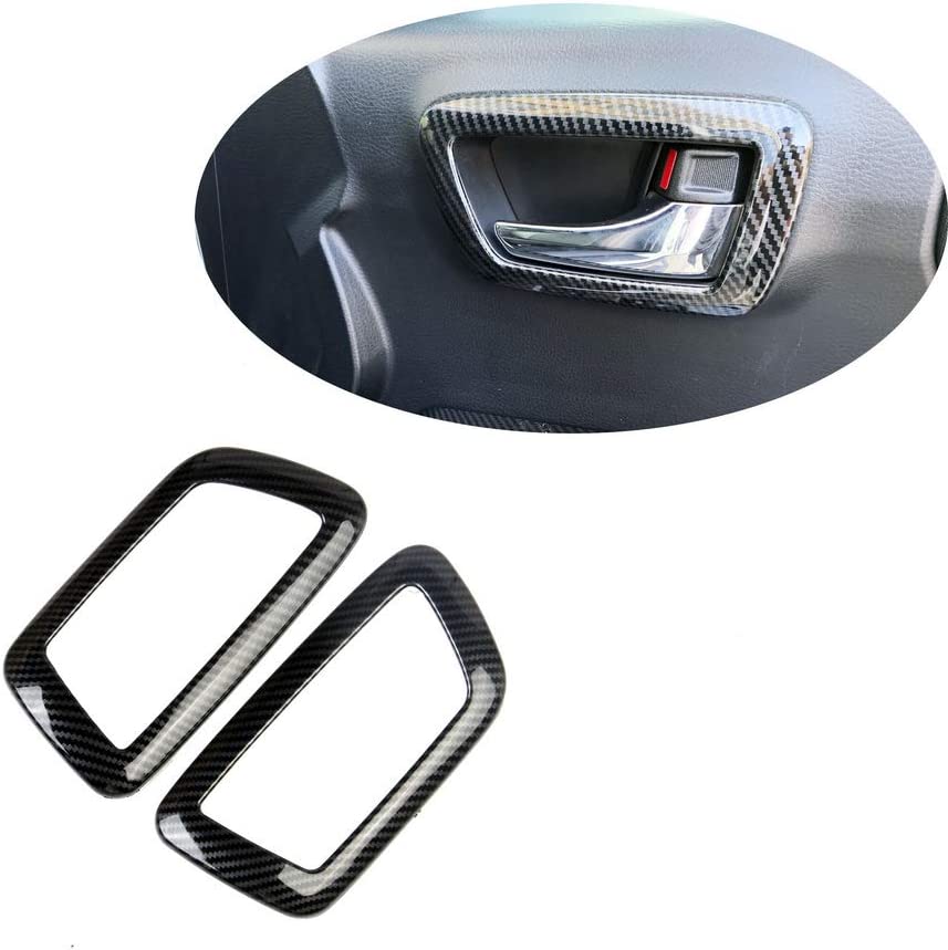 Carbon Fiber Look Interior Door Handle Panel Cover Trim for 2015-2022 - Delicate Leather