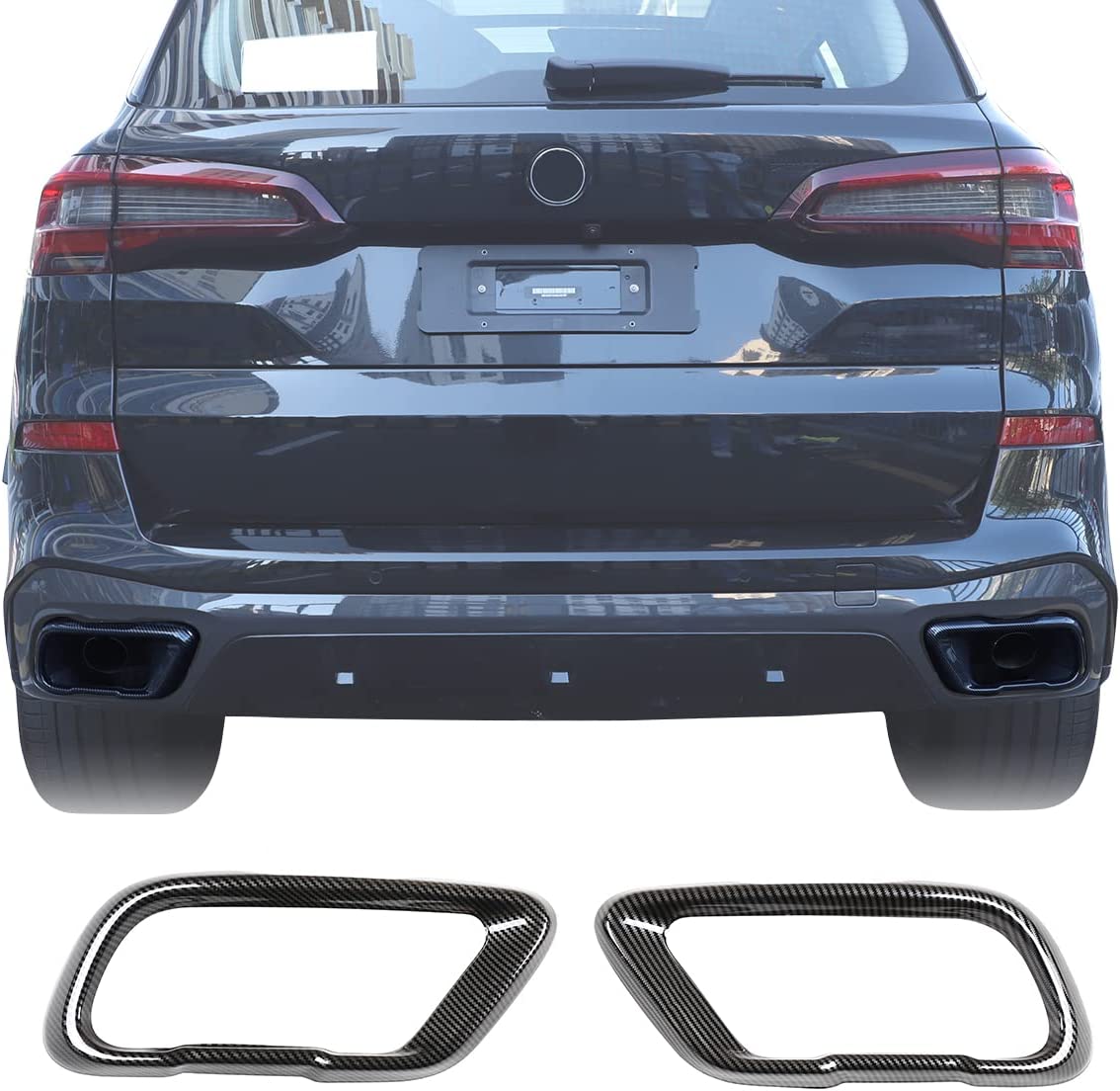 Stainless Steel Exterior Accessories Exhaust Muffler Tail Pipe Trim Cover 2pcs For X5 G05 X7 G07 2019-2021 M Sport Version - Delicate Leather
