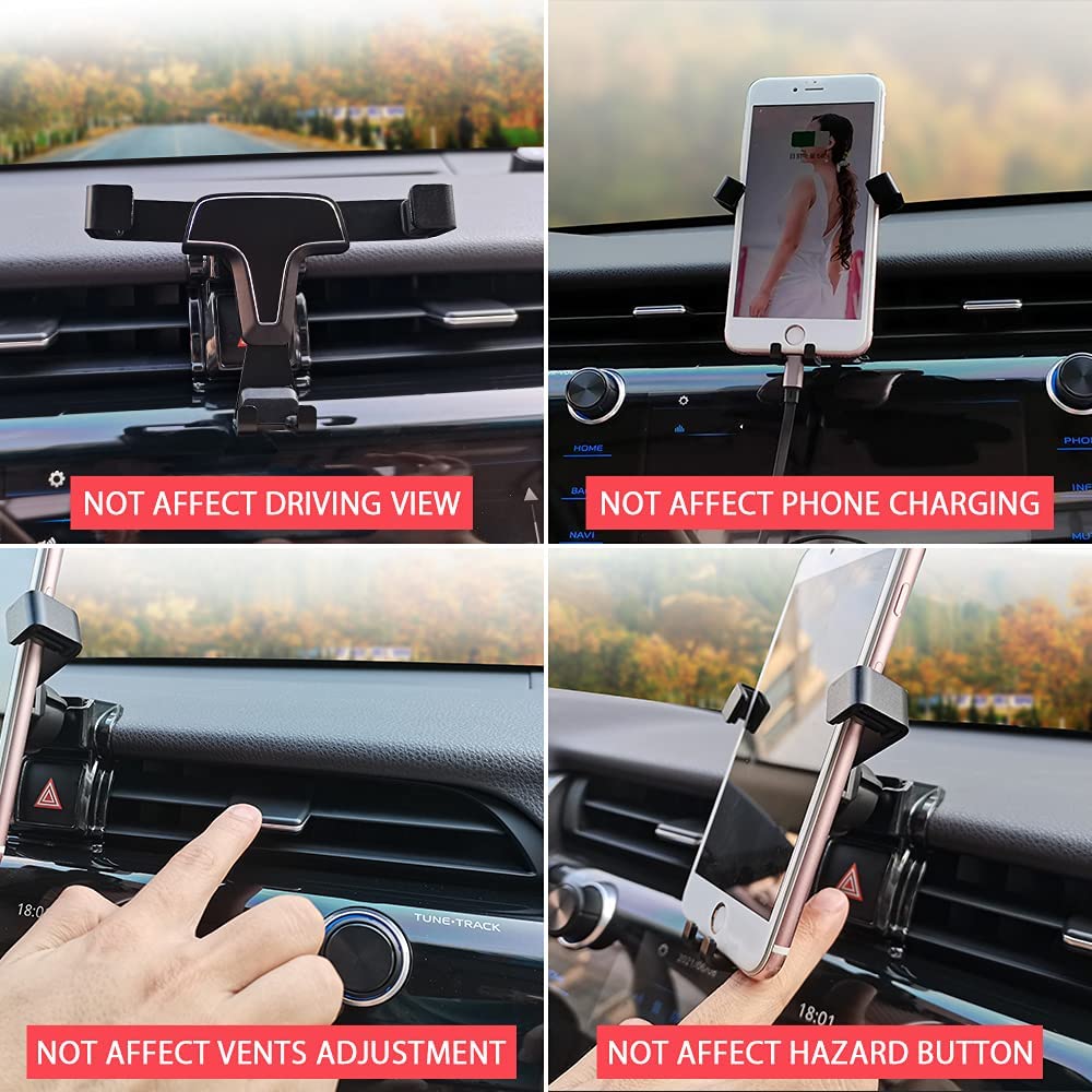 Mazda CX5 CX-5 Accessories Car Phone Holder Mount Cell phone Air Vent Cradle Gravity Navigation Dedicated Black - Delicate Leather