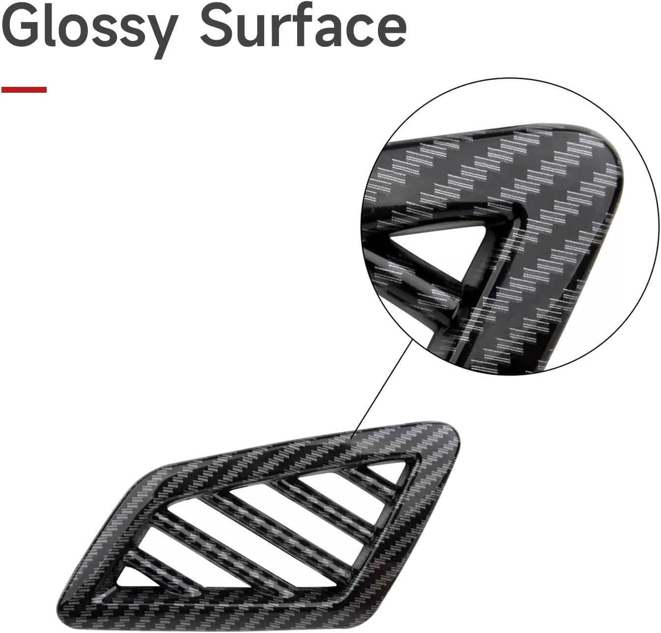 Air Conditioner Outlet Vent Trim Compatible with 2016 2017 2018 2019 2020 2021 Civic 10th Gen Accessories ABS Carbon Fiber Interior Sticker - Delicate Leather