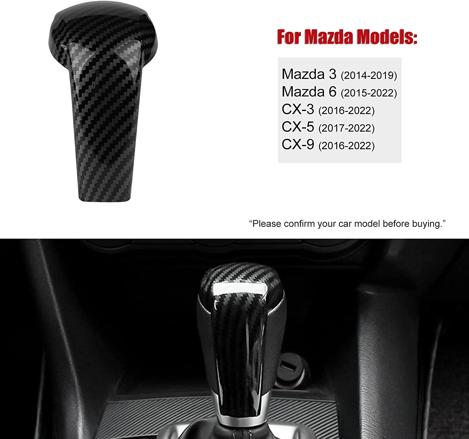 CX-5 CX-3 CX-9 Accessories Car Auto Gear Shift Knob Cover Trim Cap Gear Panel Gears Interior Decoration Sticker Sporty - Delicate Leather