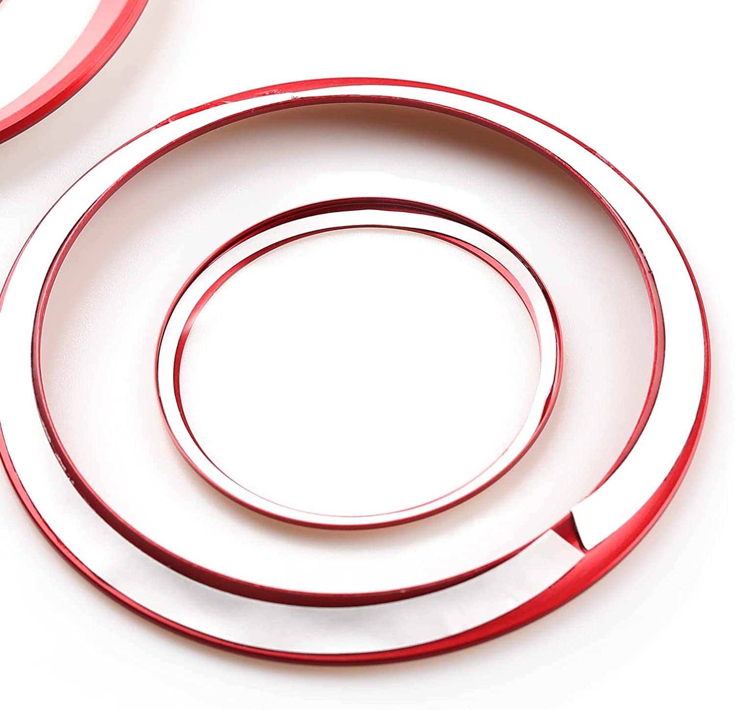 PCS Car Air Vent Frame Trim AC Sticker Decals Aluminum Alloy Compatible with Giulia 2017 2018 2019 Accessories (Rear) -- Stelvio NOT FIT - Delicate Leather