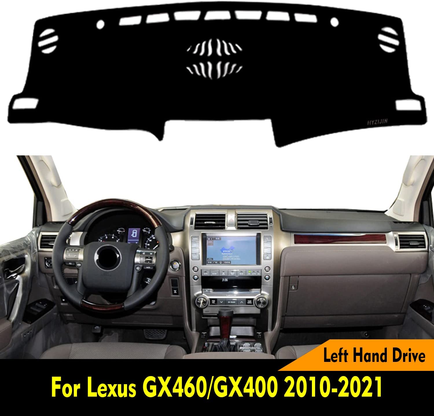 Car Dashboard Dash Board Cover Mat Carpet Compatible for GX460 GX400 2010-2018 2019 2020 2021 Left Hand Drive - Delicate Leather