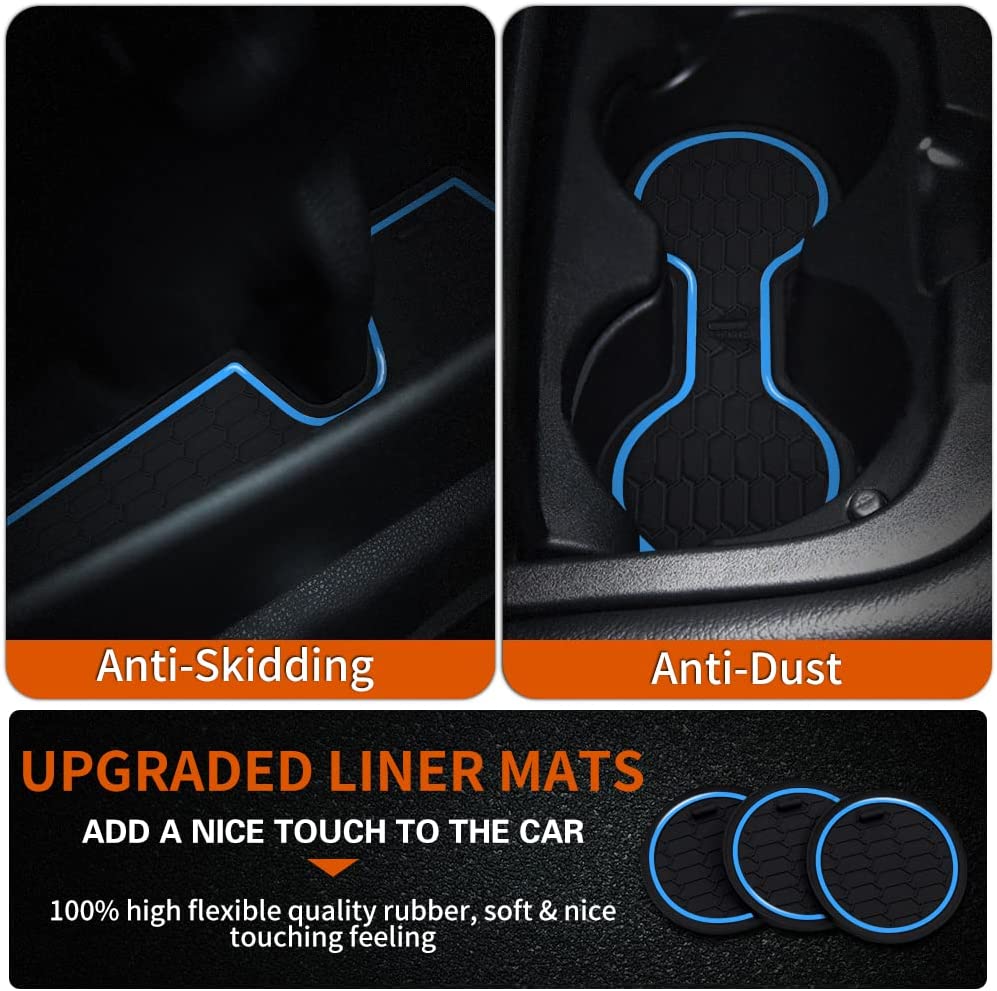 Anti-Dust Upgraded Interior Liner Pads Accessories, Fit for 2017-2022 Corolla (Hatchback) as Cup Holder Inserts, Center Console Liner Mats, Door Pocket Liners, 11-pc Set - Delicate Leather
