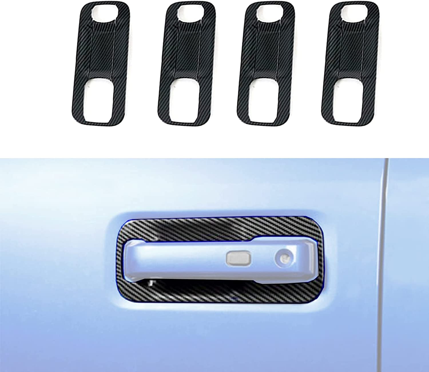 F-150 ABS Carbon Fiber Outdoor Handles Bowl Cover Trim for F150 20152016 2017 2018 2019(4pcs) - Delicate Leather