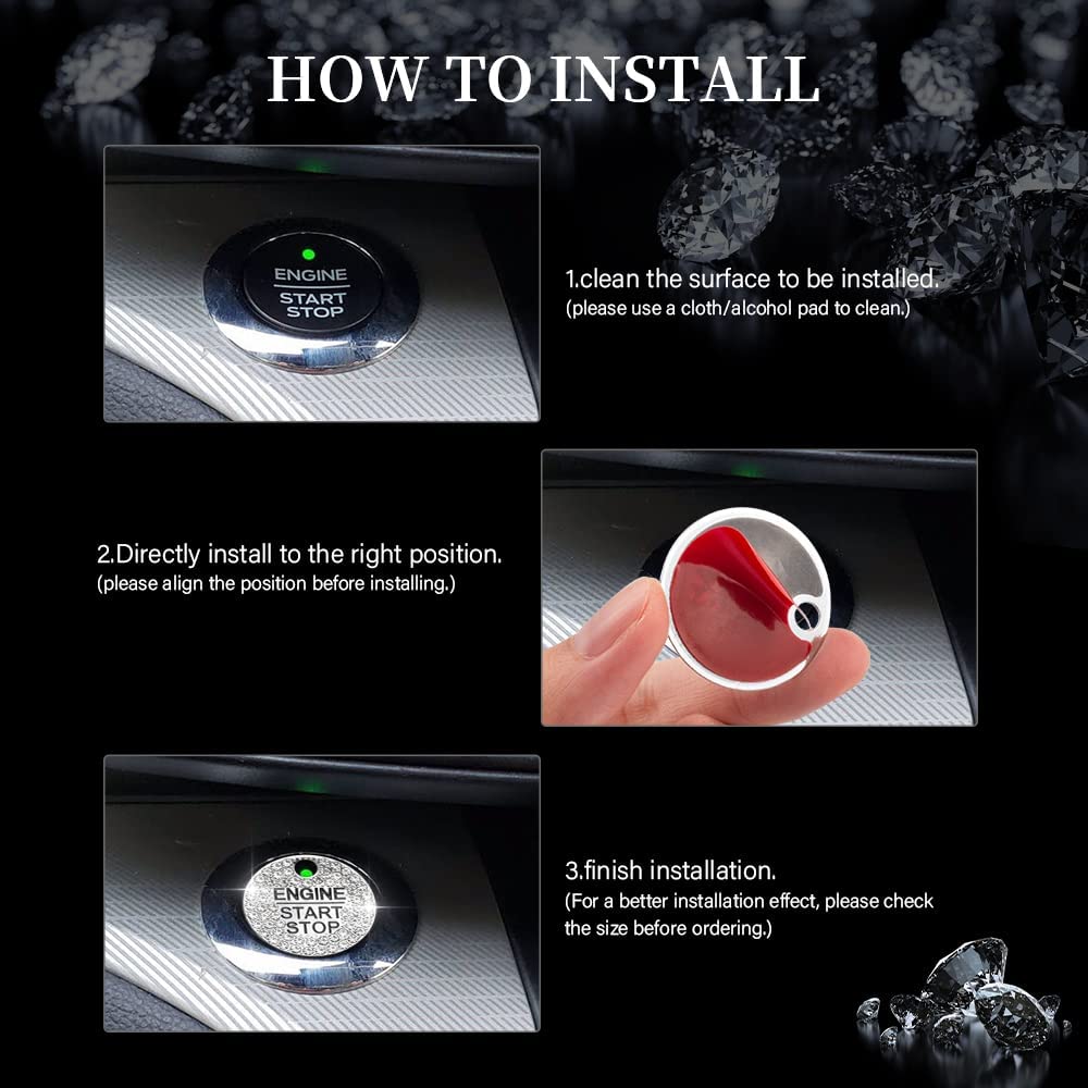 Explorer Accessories 2022 2021 2020 Bling Push Start Button Cover Sticker Auto Interior Engine Start Stop Button Decoration Accessories - Delicate Leather