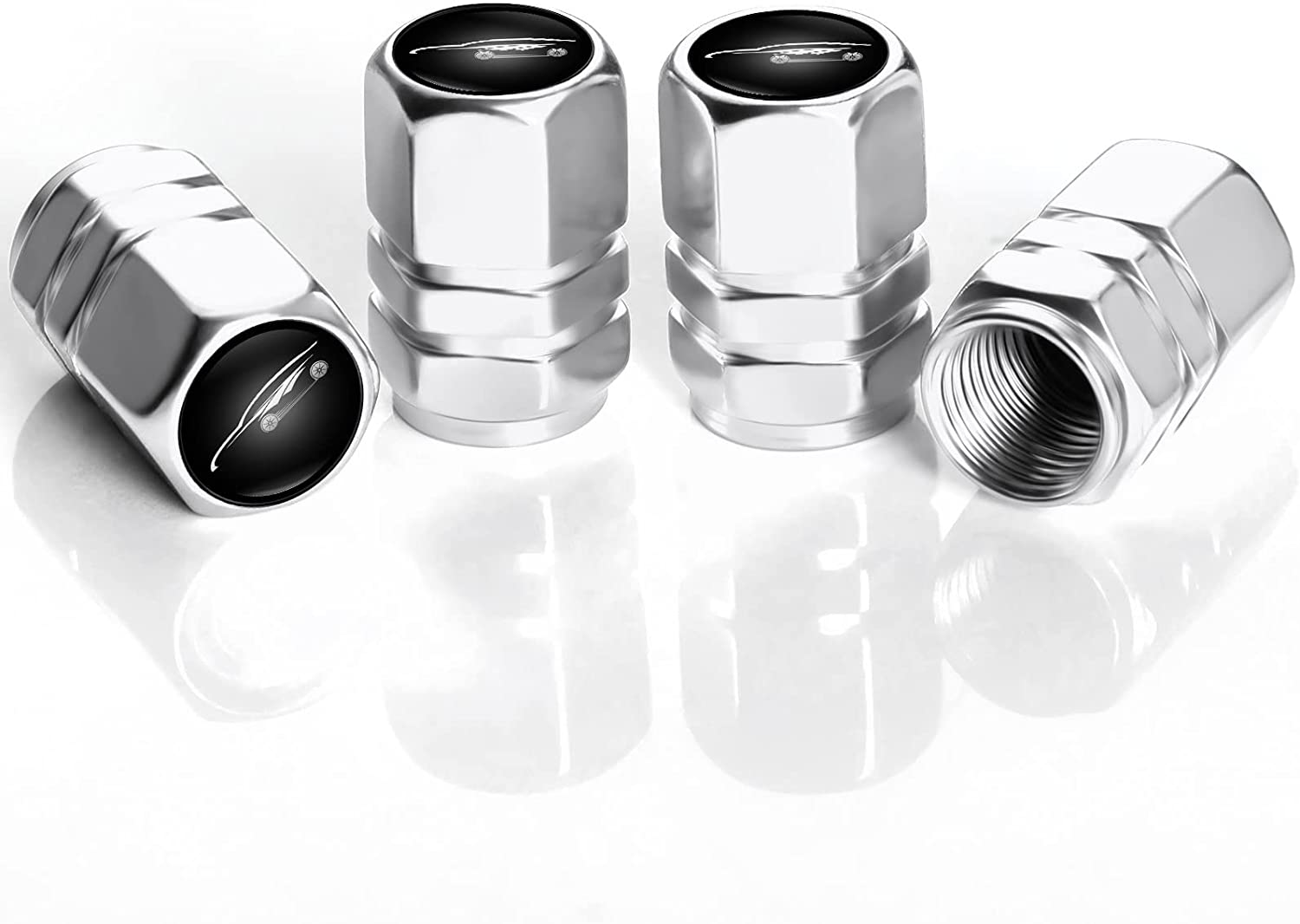 Tire Valve Stem Caps,Metal Air Valve Cap,Wheel Stem Caps for Styling Decoration Accessories,4 Pcs - Delicate Leather