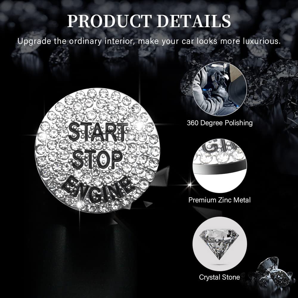 Accessories Bling 2022 2021 2020 3 Series X3 X4 X5 X6 X7 Z4 4 Series Ignition Button Cover Sticker Glitter Car Interior Decoration Trims Metal Decal - Delicate Leather