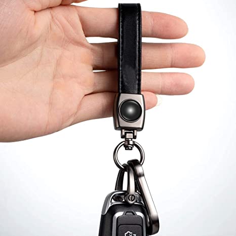 Leather Car Keychains Replacement with Logo ,Car Key Chain, Key Chain for Men, Keychain Accessories, Family Present, 2 PCS - Delicate Leather