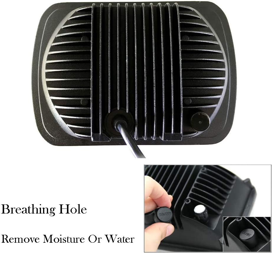 Super Bright Pair 7x6 5x7" Led Headlights 6052 6054 H5054 H6054 Hi/Low Sealed Beam White/Amber Halo Fit For TJ JK Cherokee XJ YJ Pickup Ram Express - Delicate Leather