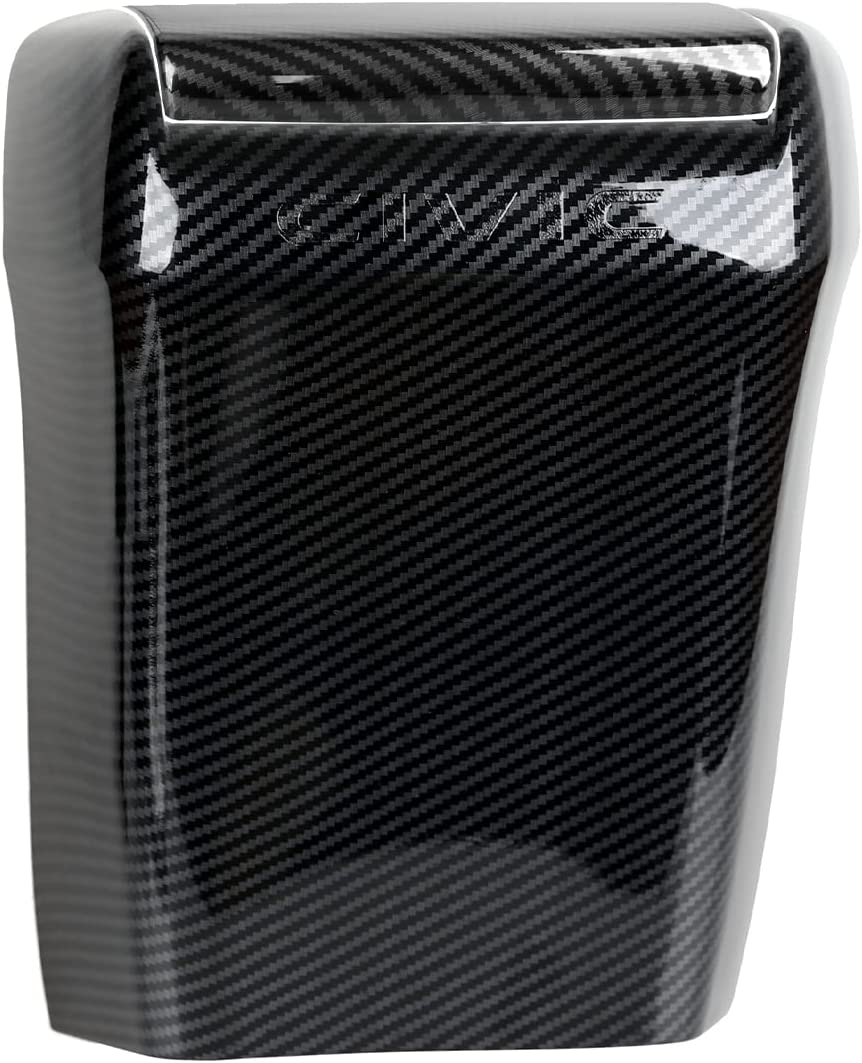Armrest Box Cover Trim Decals Compatible with 2016 2017 2018 2019 2020 2021 Civic Accessories ABS Carbon Fiber Interior Sticker - Delicate Leather