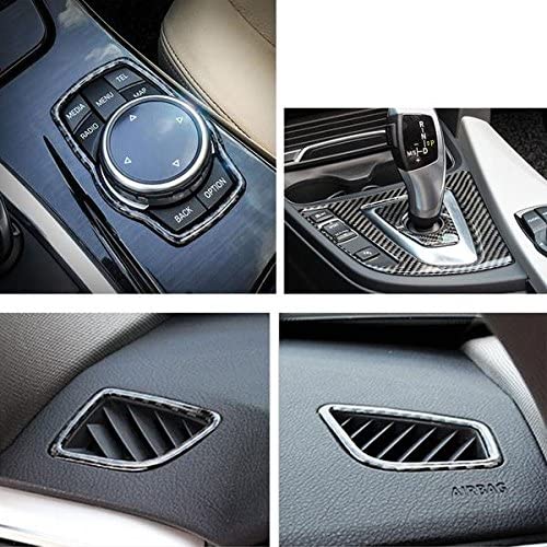 Full Set Interior Accessories Cover Trim Sticker, Real Carbon Fiber, Compatible with 3 Series F30 F31 2012-2018, GT F34 2014-2018, 4 Series F32 F33 F36 2014-2018