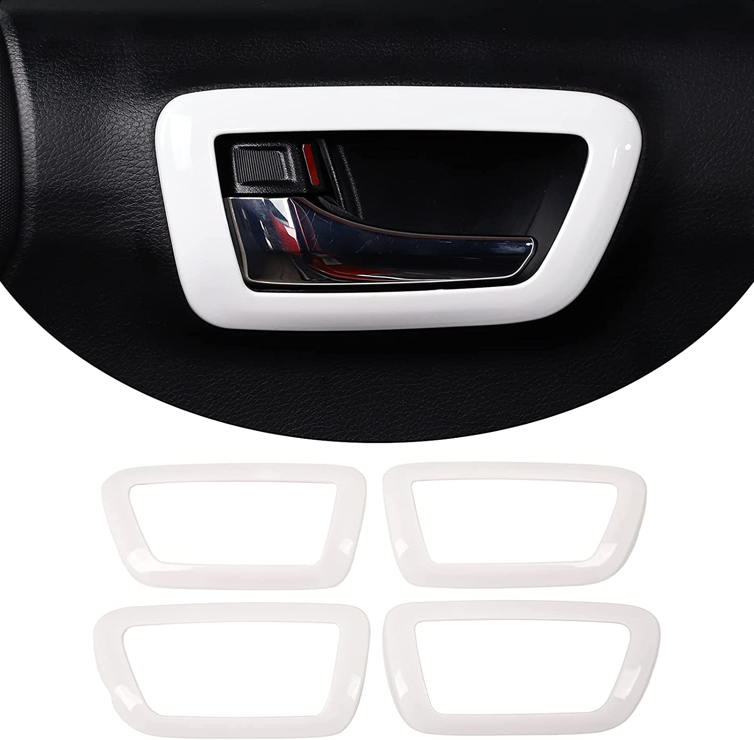 ABS Inner Car Look Interior Door Handle Panel Cover Trim - Delicate Leather