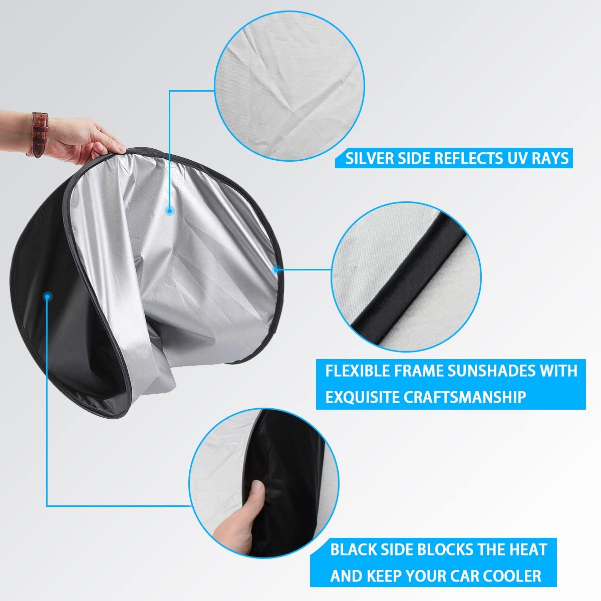 UV Ray Car Sunroof Sun Shade Interior Sun Protector Sunshade Compatible for Mini Cooper R56/F56/F54/R55/F55/R60 Accessories - Delicate Leather