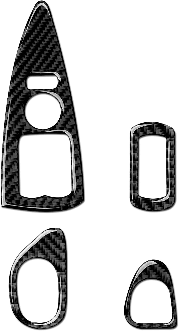 Car Window Lift Switch Panel Sticker Decal Carbon Fiber Interior Trim Cover for C6 2005 2006 2007 Accessories - Delicate Leather