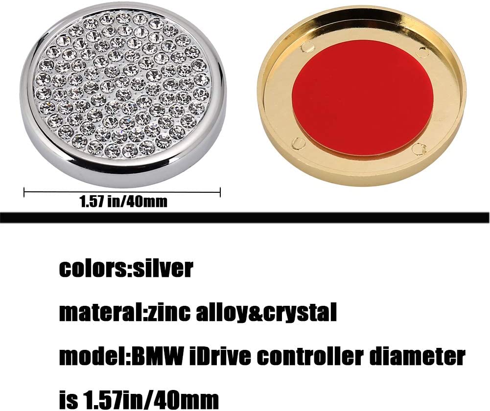1.6-inches Bling Crystal Interior Decorations Compatible iDrive Controller Caps Knob Covers Compatible with BMW Accessories Parts Multimedia Decal 3 5 7 Series X3 X5 F30 F10 G30 F01 G01 F15 AWD Women - Delicate Leather