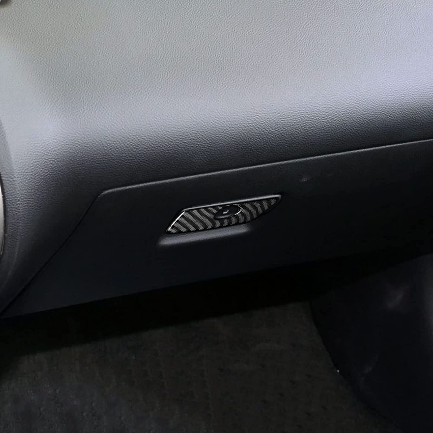 Car Copilot Storage Box Handle Sticker Decal Carbon Fiber Interior Trim Cover Compatible with Camaro 2010 2011 2012 2013 2014 2015 Accessories - Delicate Leather